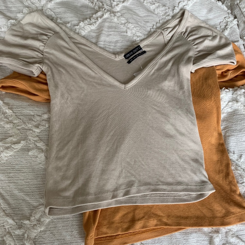 NWT 2 Shirts - UO Deep V Neck/ Off Shoulder